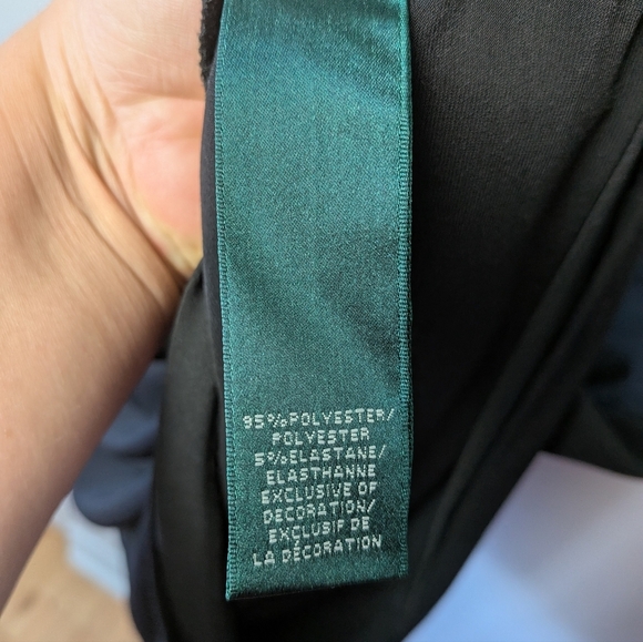 LAUREN RALPH LAUREN Dress Plus Size Festive Black Midi Lenght Size 16 Back Zip - Picture 6 of 12